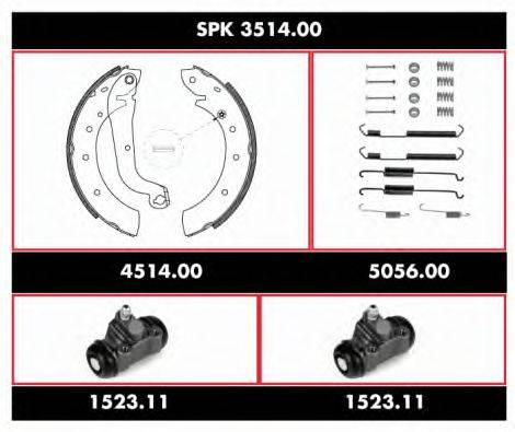 WOKING SPK351400 Комплект тормозов, барабанный тормозной механизм