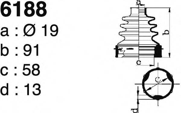 DEPA 6188 Комплект пылника, приводной вал