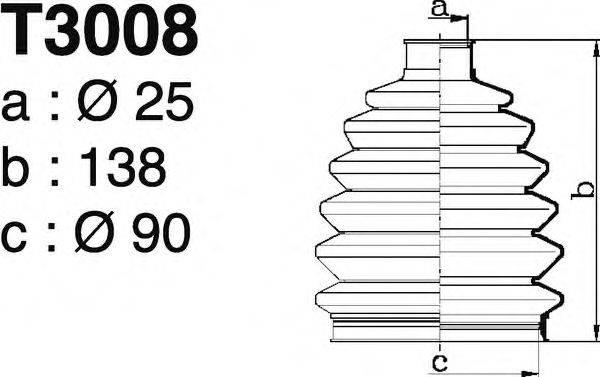 DEPA T3008 Комплект пылника, приводной вал