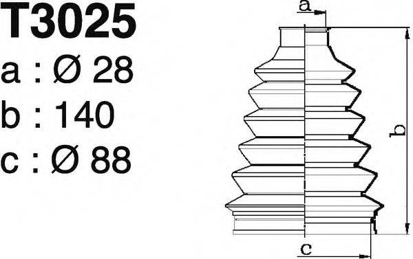 DEPA T3025 Комплект пылника, приводной вал