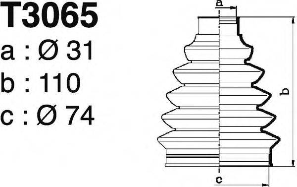 DEPA T3065 Комплект пылника, приводной вал