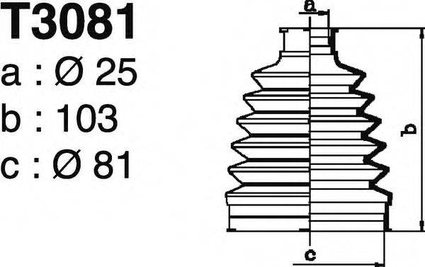 DEPA T3081 Комплект пылника, приводной вал