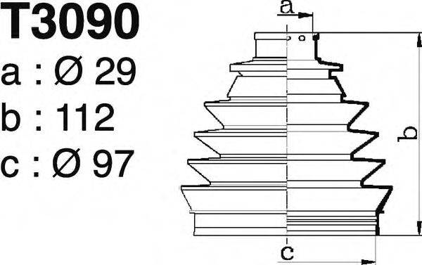 DEPA T3090 Комплект пылника, приводной вал