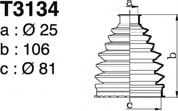 DEPA T3134 Комплект пылника, приводной вал