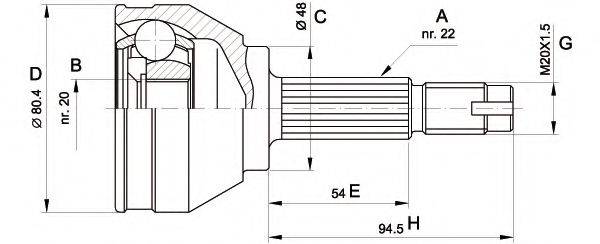 OPEN PARTS CVJ500210 Шарнирный комплект, приводной вал