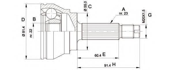 OPEN PARTS CVJ501210 Шарнирный комплект, приводной вал