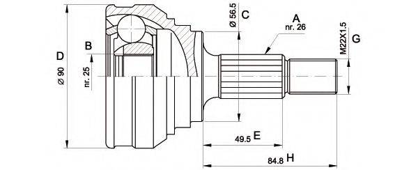OPEN PARTS CVJ502110 Шарнирный комплект, приводной вал