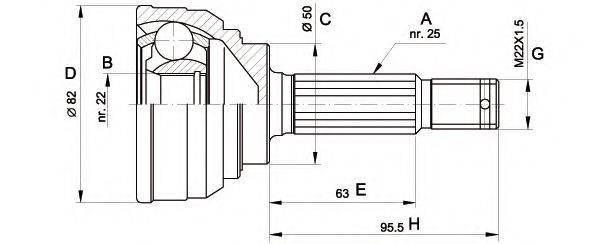 OPEN PARTS CVJ502210 Шарнирный комплект, приводной вал