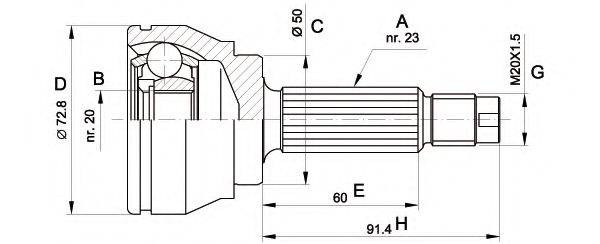 OPEN PARTS CVJ503310 Шарнирный комплект, приводной вал