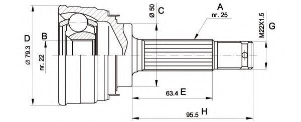 OPEN PARTS CVJ504310 Шарнирный комплект, приводной вал