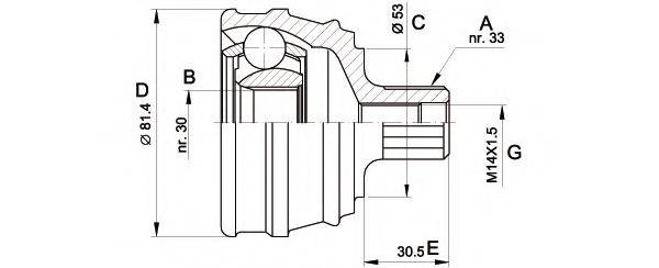 OPEN PARTS CVJ506310 Шарнирный комплект, приводной вал
