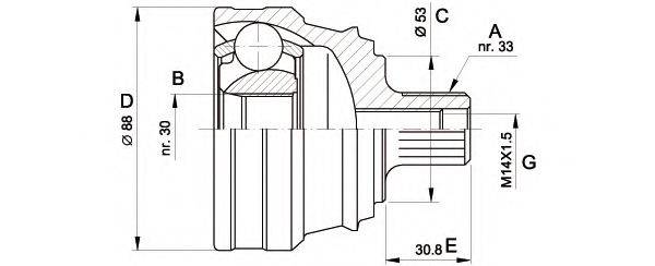 OPEN PARTS CVJ509010 Шарнирный комплект, приводной вал