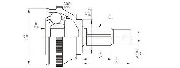 OPEN PARTS CVJ509310 Шарнирный комплект, приводной вал