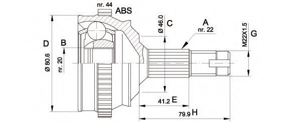 OPEN PARTS CVJ510510 Шарнирный комплект, приводной вал