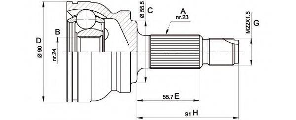 OPEN PARTS CVJ510610 Шарнирный комплект, приводной вал