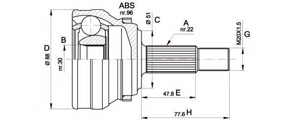 OPEN PARTS CVJ510910 Шарнирный комплект, приводной вал
