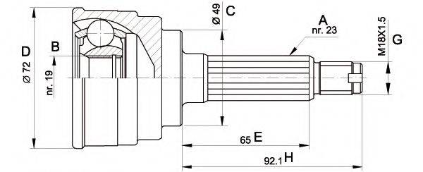 OPEN PARTS CVJ511210 Шарнирный комплект, приводной вал