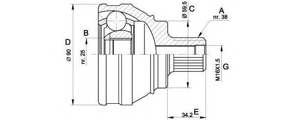 OPEN PARTS CVJ511710 Шарнирный комплект, приводной вал