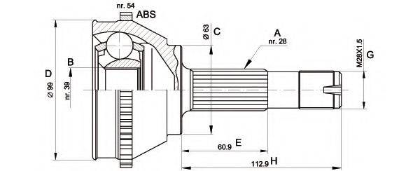 OPEN PARTS CVJ511810 Шарнирный комплект, приводной вал