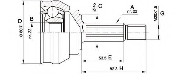 OPEN PARTS CVJ515810 Шарнирный комплект, приводной вал