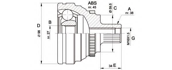 OPEN PARTS CVJ517410 Шарнирный комплект, приводной вал