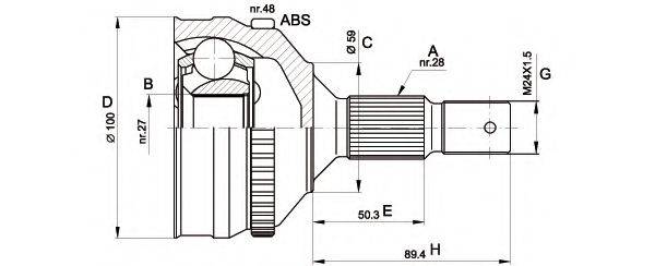 OPEN PARTS CVJ518010 Шарнирный комплект, приводной вал