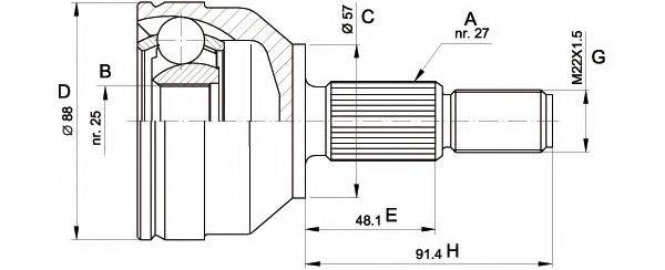 OPEN PARTS CVJ520210 Шарнирный комплект, приводной вал