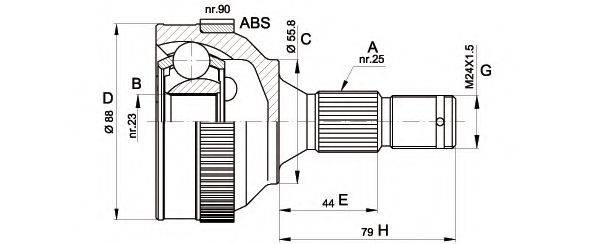 OPEN PARTS CVJ520610 Шарнирный комплект, приводной вал