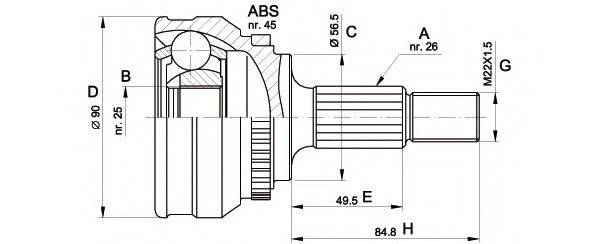 OPEN PARTS CVJ521710 Шарнирный комплект, приводной вал