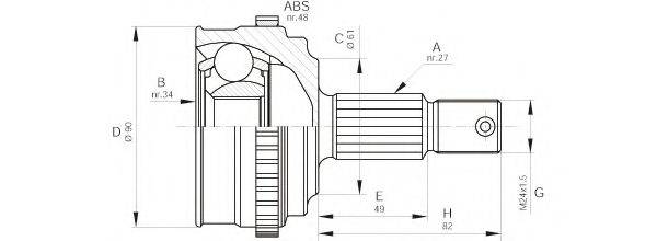 OPEN PARTS CVJ522010 Шарнирный комплект, приводной вал