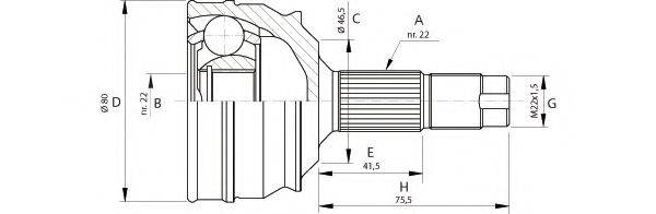 OPEN PARTS CVJ522410 Шарнирный комплект, приводной вал