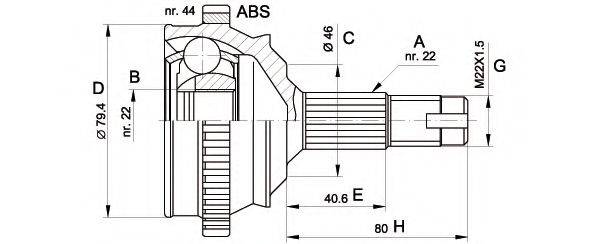 OPEN PARTS CVJ522510 Шарнирный комплект, приводной вал