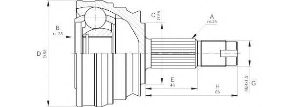 OPEN PARTS CVJ523810 Шарнирный комплект, приводной вал