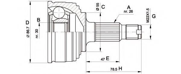 OPEN PARTS CVJ524510 Шарнирный комплект, приводной вал