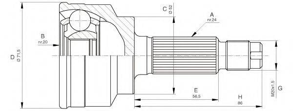 OPEN PARTS CVJ525510 Шарнирный комплект, приводной вал