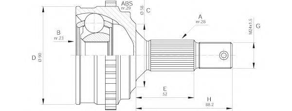 OPEN PARTS CVJ525710 Шарнирный комплект, приводной вал