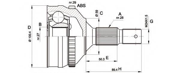 OPEN PARTS CVJ525810 Шарнирный комплект, приводной вал