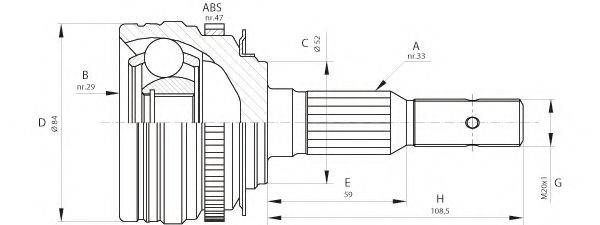 OPEN PARTS CVJ527310 Шарнирный комплект, приводной вал