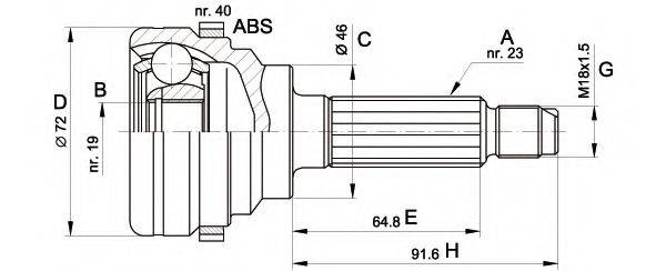 OPEN PARTS CVJ527410 Шарнирный комплект, приводной вал