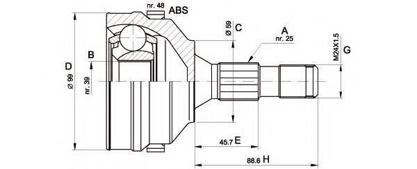 OPEN PARTS CVJ527510 Шарнирный комплект, приводной вал