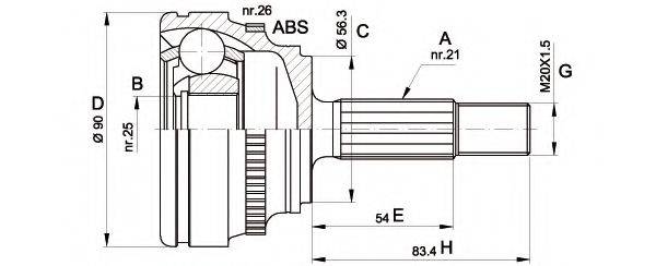 OPEN PARTS CVJ527910 Шарнирный комплект, приводной вал