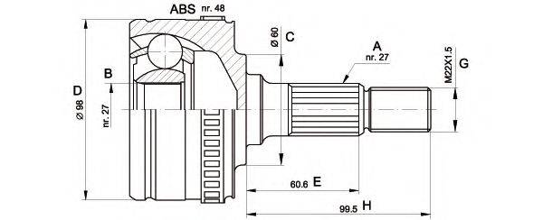 OPEN PARTS CVJ529310 Шарнирный комплект, приводной вал