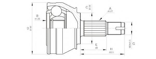 OPEN PARTS CVJ529510 Шарнирный комплект, приводной вал