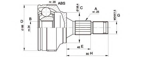 OPEN PARTS CVJ529710 Шарнирный комплект, приводной вал