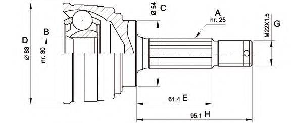 OPEN PARTS CVJ532510 Шарнирный комплект, приводной вал