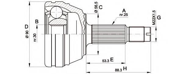 OPEN PARTS CVJ535110 Шарнирный комплект, приводной вал