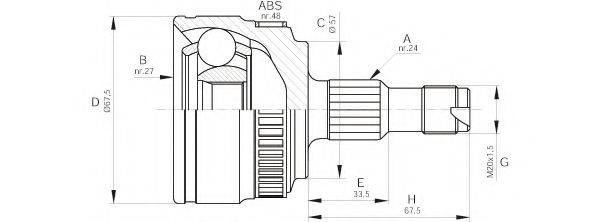 OPEN PARTS CVJ535410 Шарнирный комплект, приводной вал