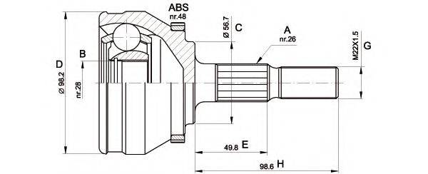 OPEN PARTS CVJ535510 Шарнирный комплект, приводной вал