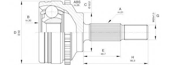 OPEN PARTS CVJ536510 Шарнирный комплект, приводной вал