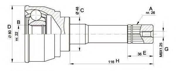 OPEN PARTS CVJ536710 Шарнирный комплект, приводной вал